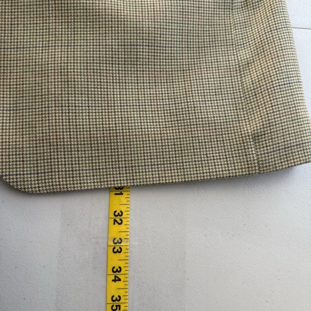 Lauren Ralph Lauren Mens Blazer 42S Houndstooth Silk Wool Blend Sport Jacket EUC